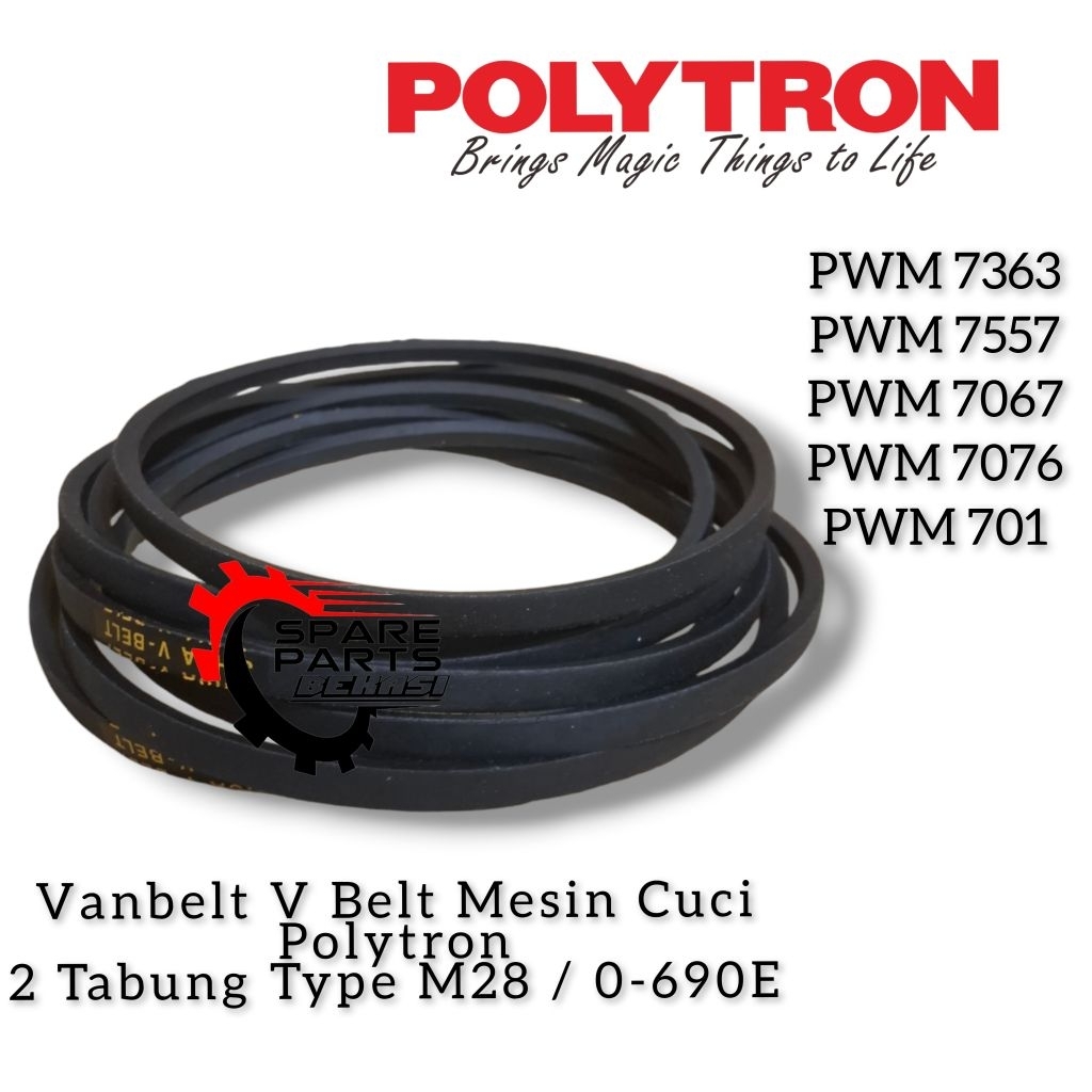 Vanbelt / V Belt / Fanbelt Mesin Cuci Polytron PWM7363 7557 7067 7076 701 -VBelt Mesin Cuci Polytron