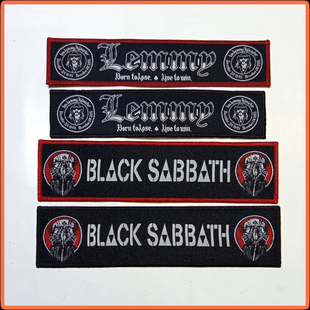 Woven Patch Stripe Black Sabbath & Lemmy "Motorhead" - Aksesoris Jacket & Vest - Emblem Band