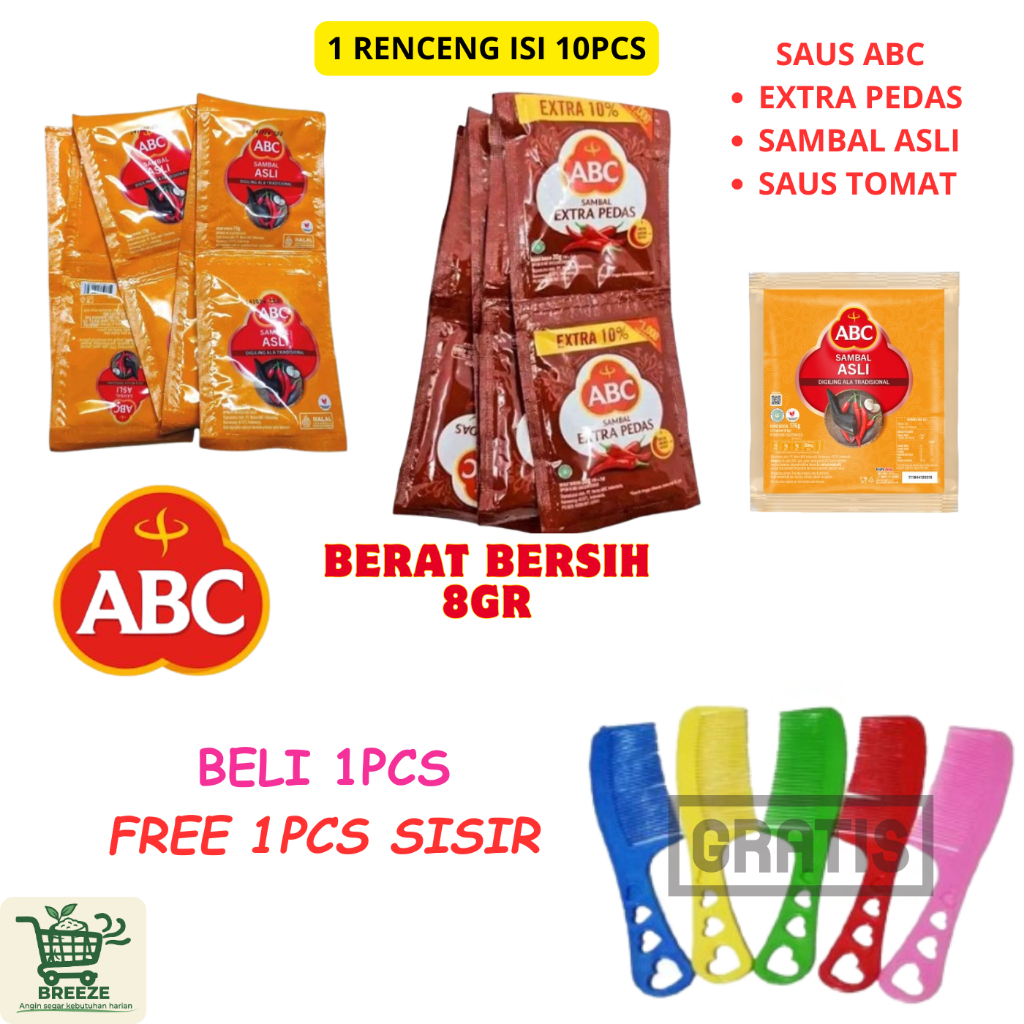 ABC Saus Sambal Kemasan Sachet saus tomat extra pedas, sambal asli murah banget saus sachet saus