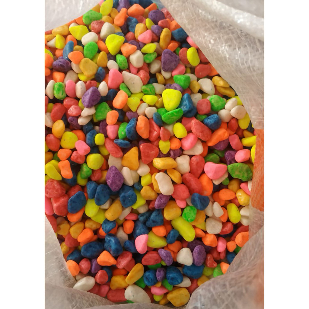 Batu Warna Warni Hiasan Akuarium Batu Koral Hiasan Pot Bunga 200Gram