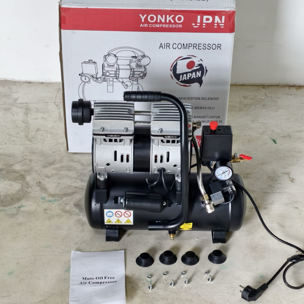 KOMPRESOR ANGIN PORTABLE YONKO 9 Liter dan 24 LITER LISTRIK MESIN KOMPRESOR ANGIN