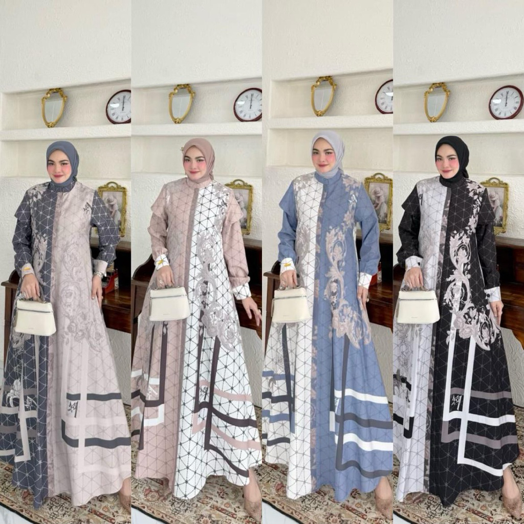 Yumna Dress By Azkiya fashion(  original) set kekinian /set terbaru /cod / gratis ongkir