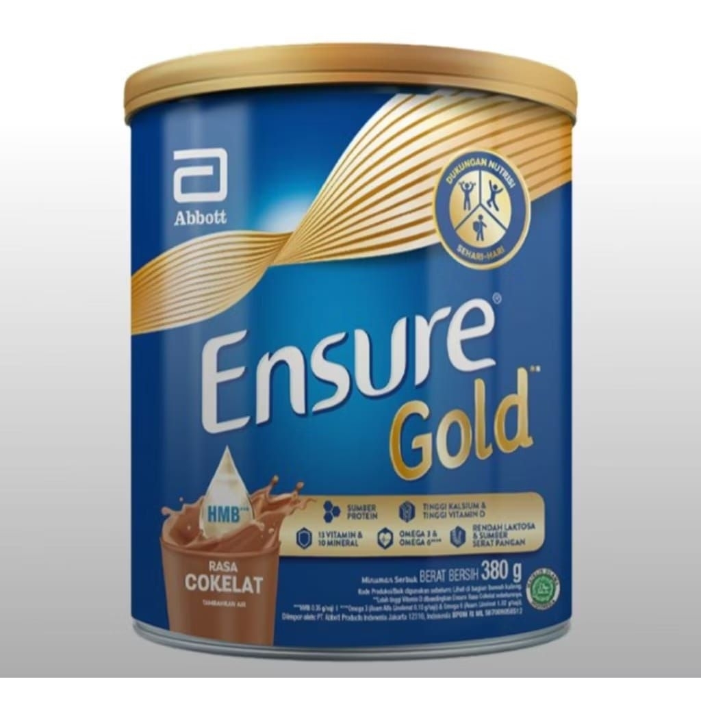 ENSURE GOLD cokelat coklat 380gr, susu lansia. FREE KARDUS & BUBBLE WRAP