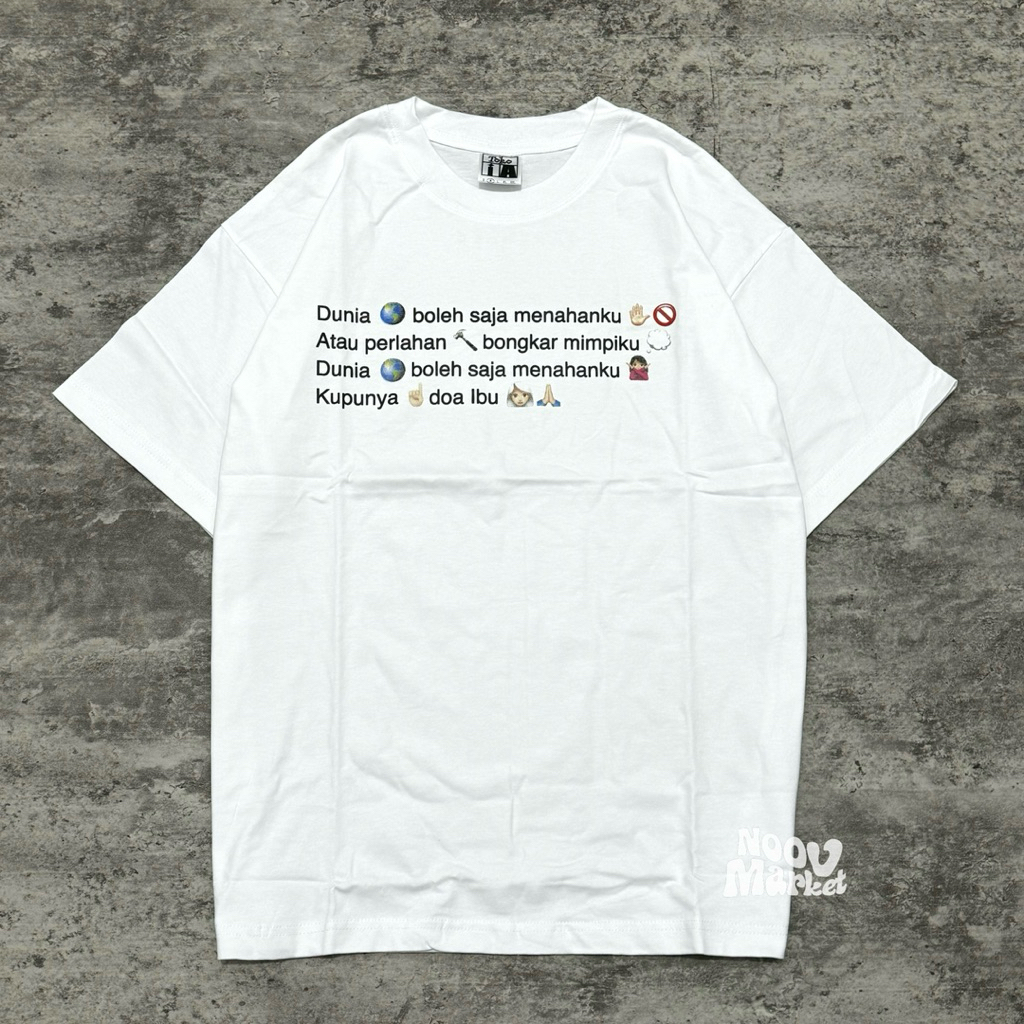 noov music merch Perunggu - Tapi Emoji Tshirt - White | Official Merchandise Kaos Pria