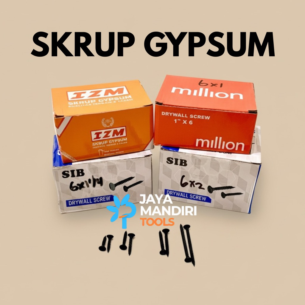 Skrup Gypsum / Sekrup Baja Hitam / Sekrup plafon, Baut Skrup Kayu, Baut Baja Hitam / Skrup Baja Ring