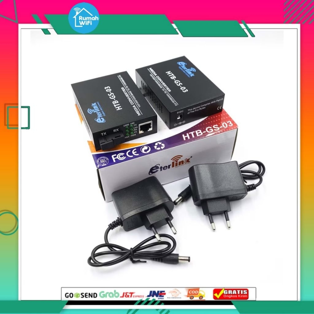 HTB converter fiber optic | media converter fo A+B | HTB gs03 gigabit | HTB sepasang | eterlink