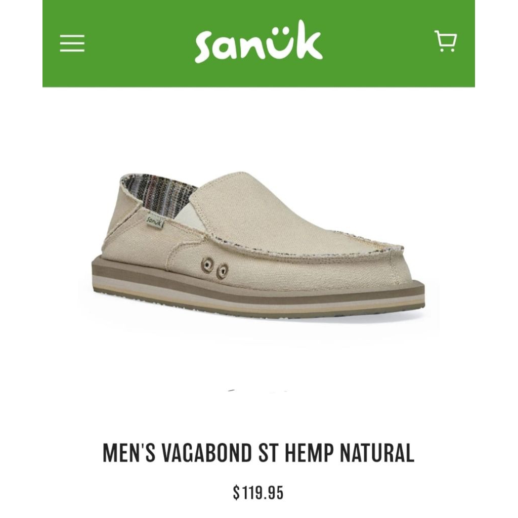 SEPATU slip ON SANUK  VAGABOND ori