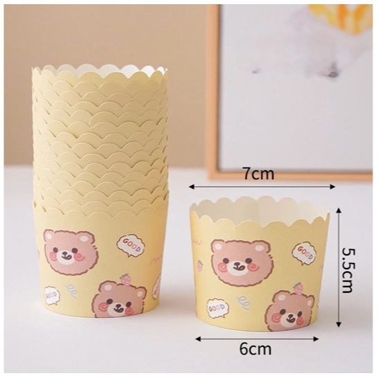 YTB Paper Cupcakes Muffin BERUANG KUNING Motif Warna Warni / Muffin Cup / Kertas Roti / Paper Cupcak