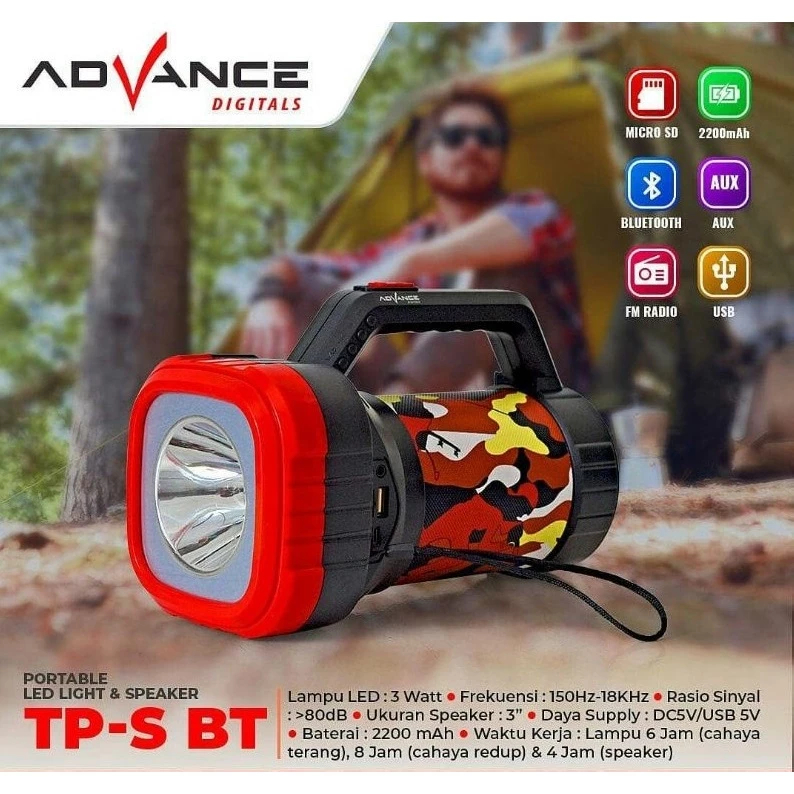 Speaker Advance TP S BT Plus LED Light Bluetooth Radio || Speaker TP-S BT Bluetooth LED Portable Rad