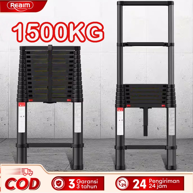 Reaim Tangga Lipat Aluminium Teleskopik tangga teleskopik Multifungsi kualitas tinggi Tangga alumini