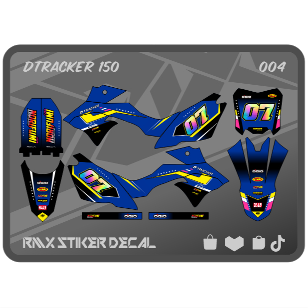 STIKER DTRACKER 150 FULLBODY (004) STICKER DECAL DEKAL D-TRACKER SE HITAM MERAH, KUNING, HIJAU, BIRU
