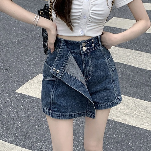 Rok jeans pendek dewasa/rok jeans wanita kancing depan2025/Rok jeans wanita import/rok jeans panjang