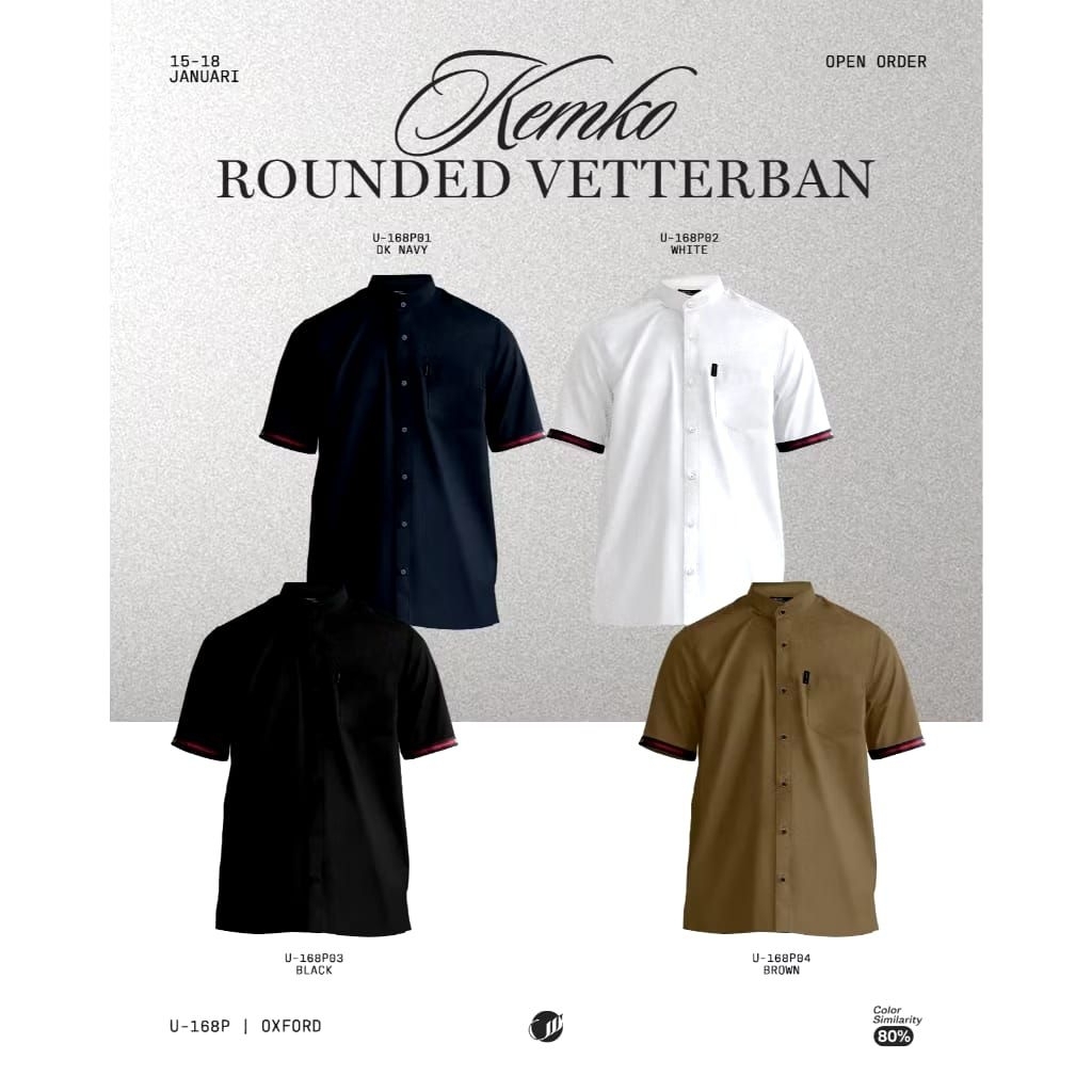 #KD8 - SAMASE - Kemko Rounded - Kemko Samase Polos List Merah – Baju Muslim Pria Oxford Hitam