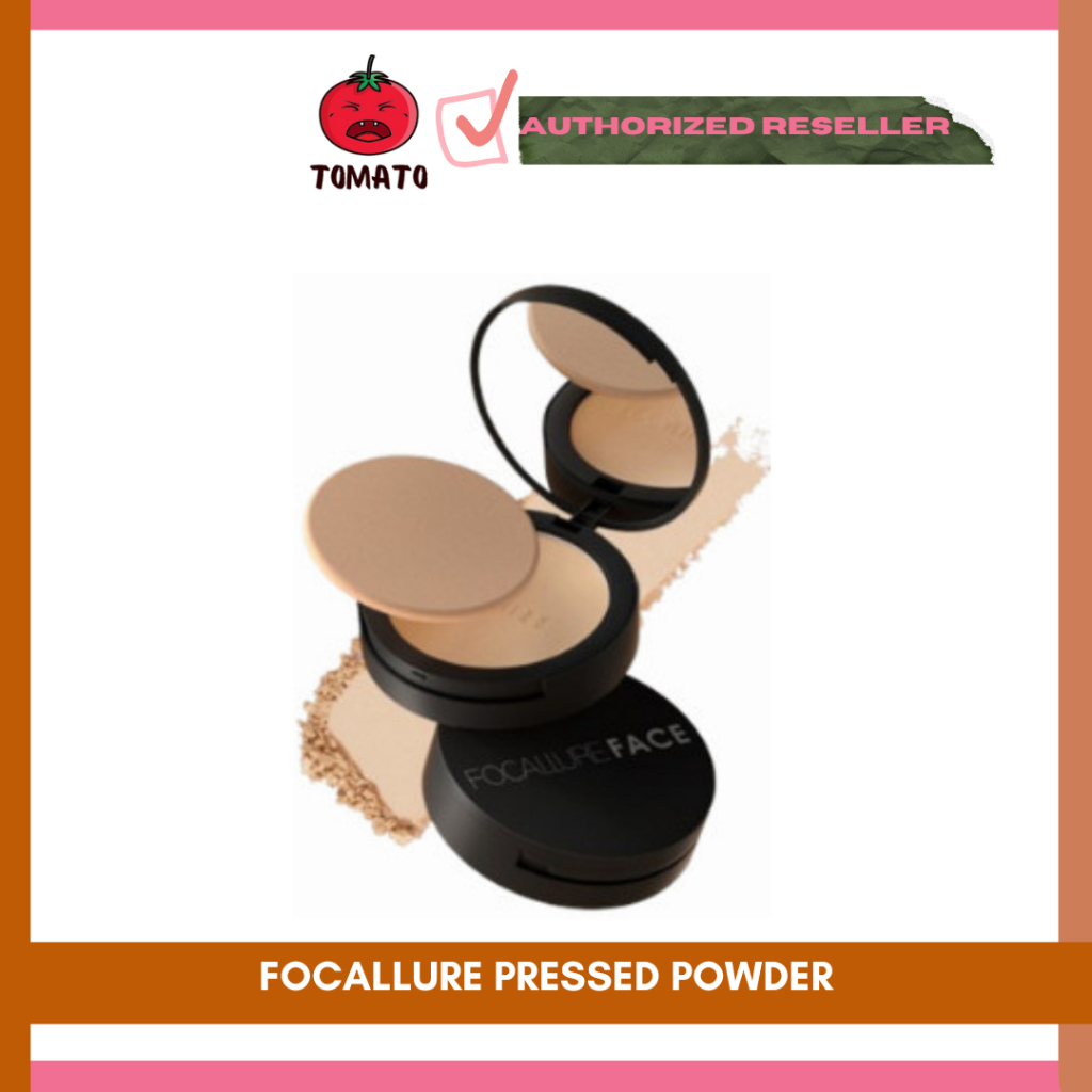TOMATO-FOCALLURE Oil Control Pressed Powder Matte Bedak Padat