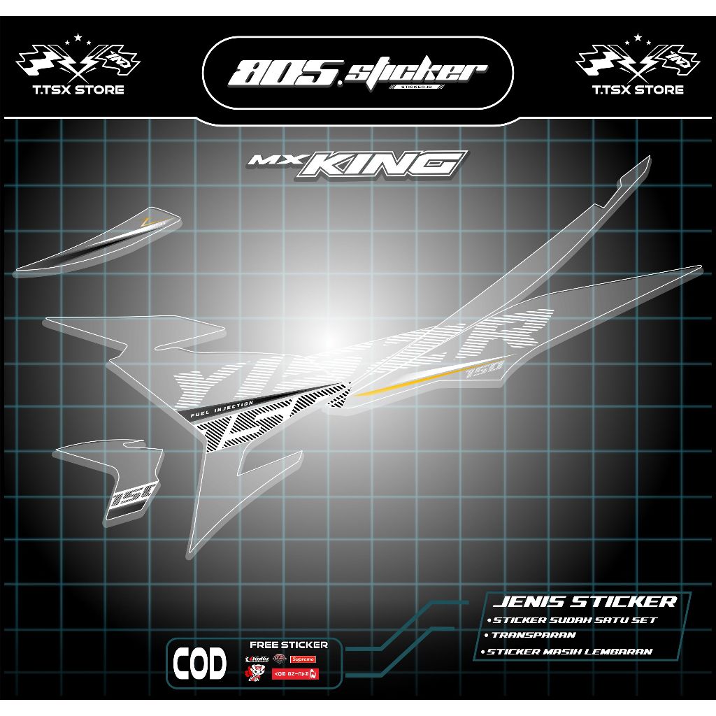 STRIPING TRANSPARAN MX KING 150/STIKER FULL SAYAP MX KING/STRIPING MX KING 150 TRANSPARAN KEREN MOTI