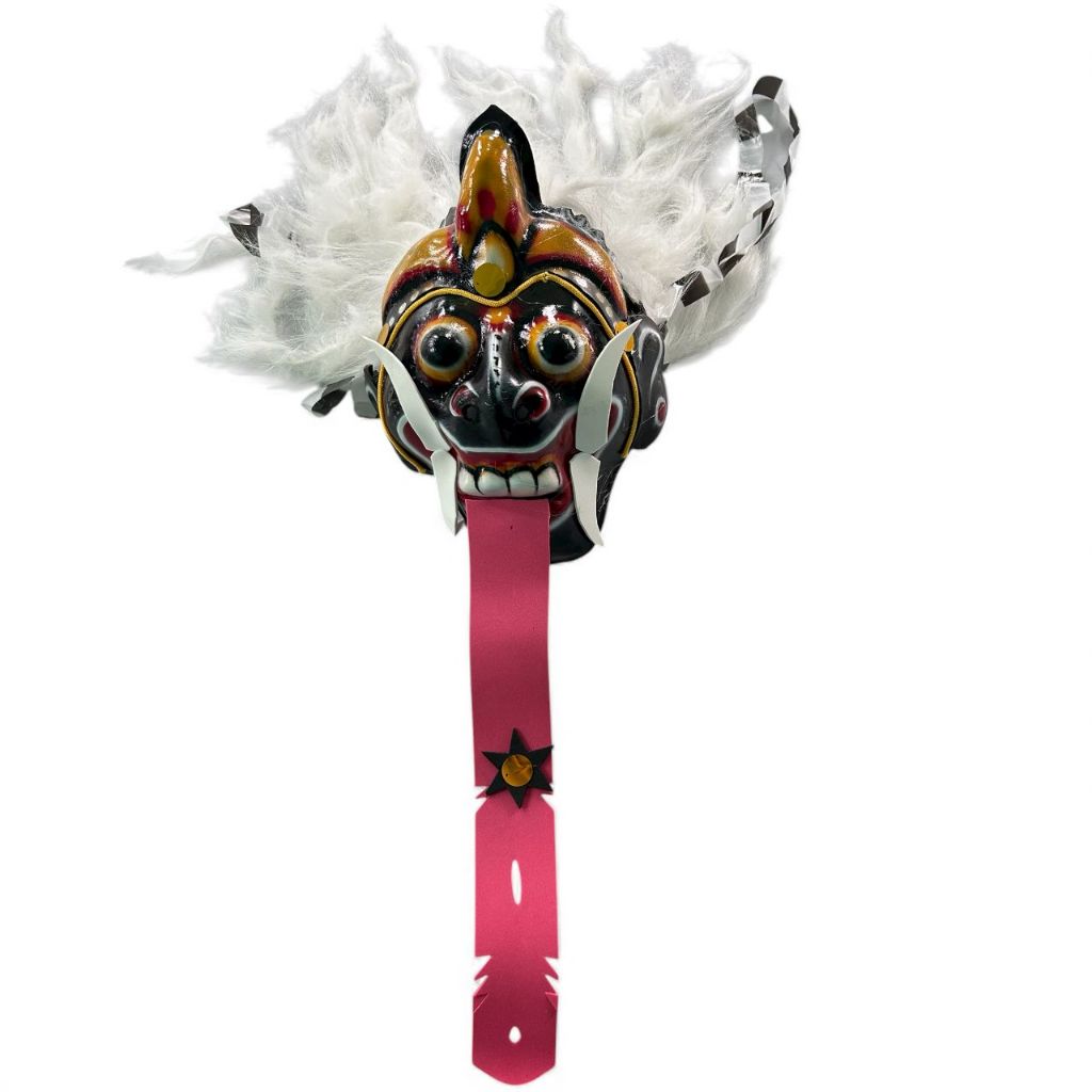 Topeng Rangda Leak Bali Spon Aman Desain Unik dengan Rambut Putih Cocok untuk Acara Khusus