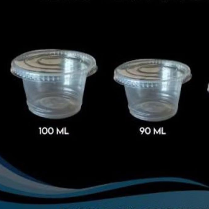 Gelas plastik Cup ice cream 90/100ml + lid