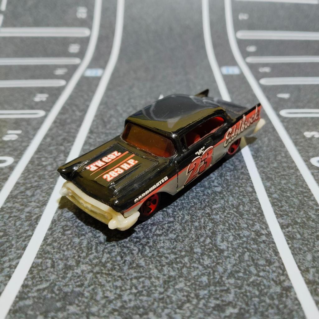 hot wheels 57 chevy bel air edelbrook hw performance loose chrome sudah memudar