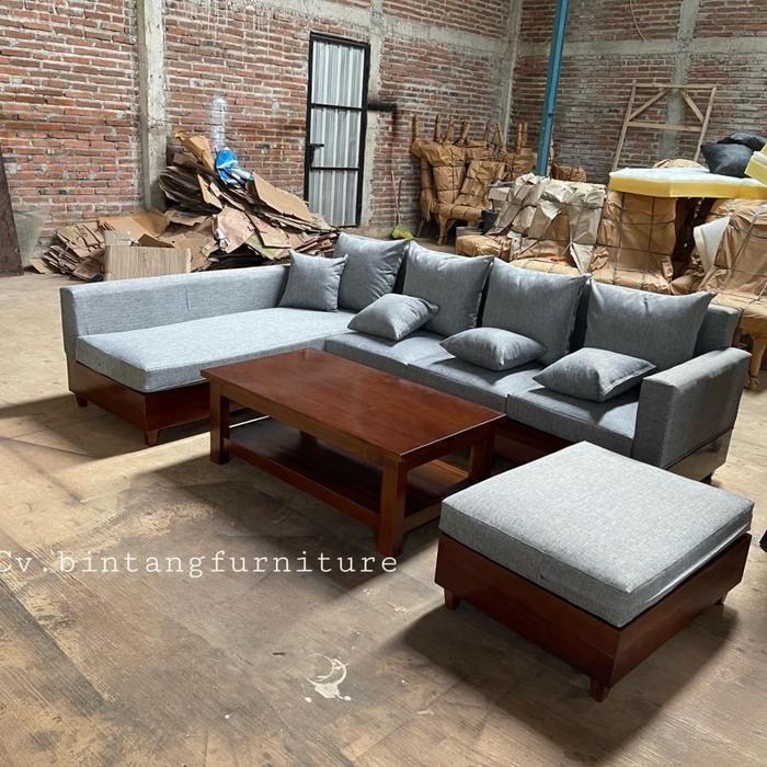 Sofa tamu jati minimalis kursi tamu sofa tamu L sudut jati