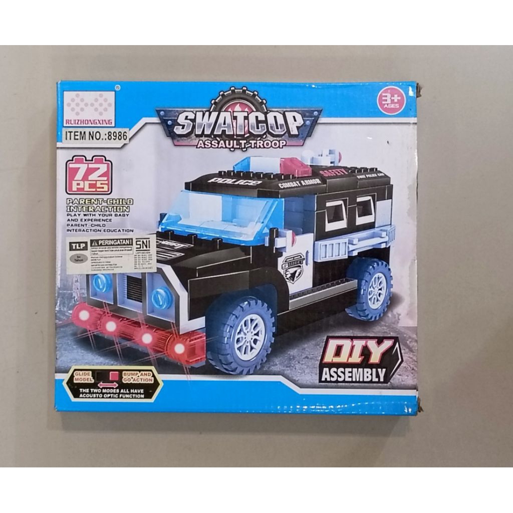 Mainan Blok Perkaitan DIY Mobil Polisi