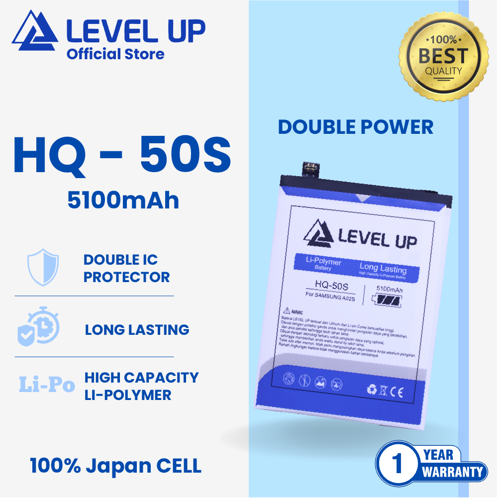 LEVEL UP Baterai Samsung Galaxy A02S / A03S / M02S HQ-50S Double Power