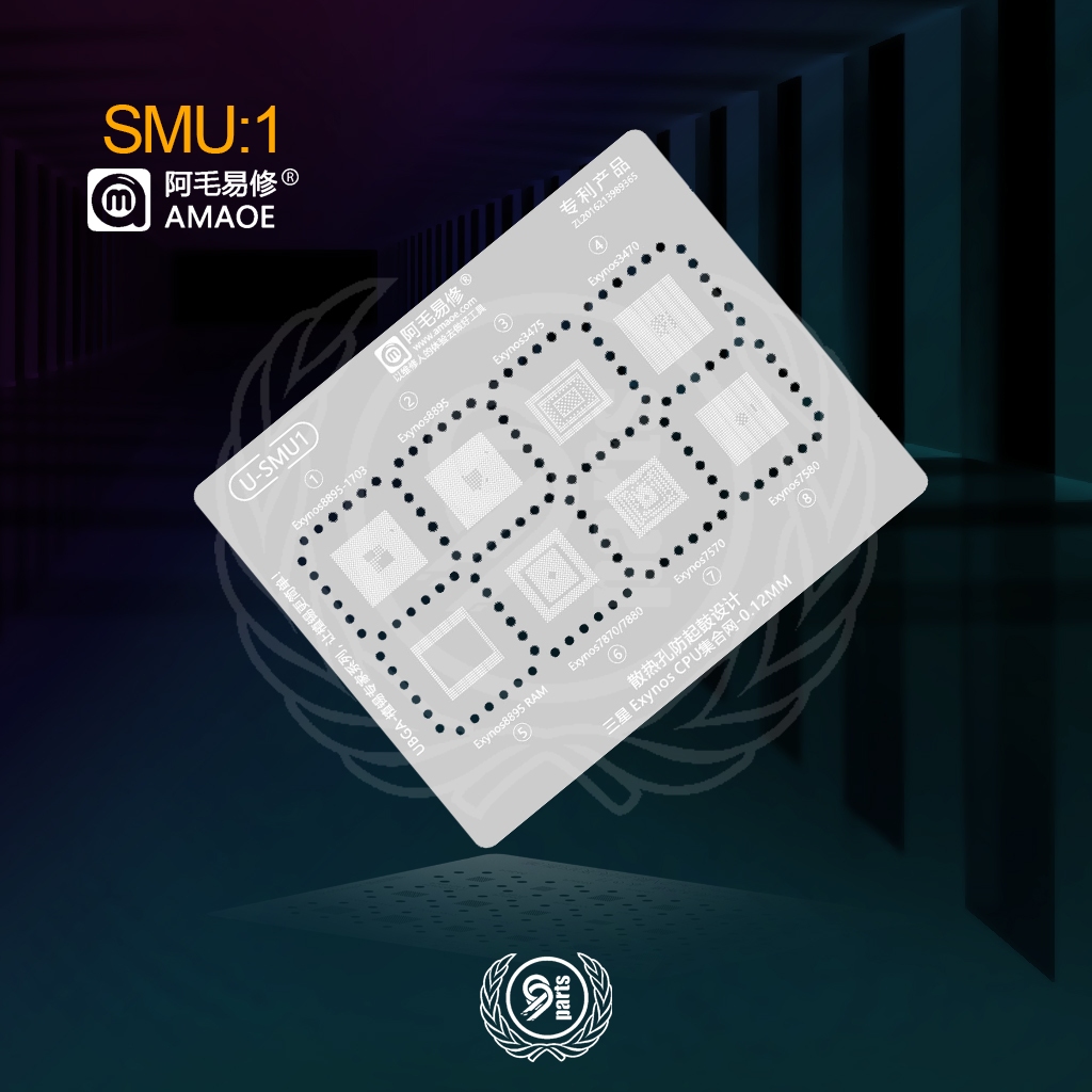 Plat Cetakan Amaoe SMU:1 / Amaoe SMU:1 Stencils  / Plat Cetakan Exynos8895-1703 / Exynos8895 /Exynos