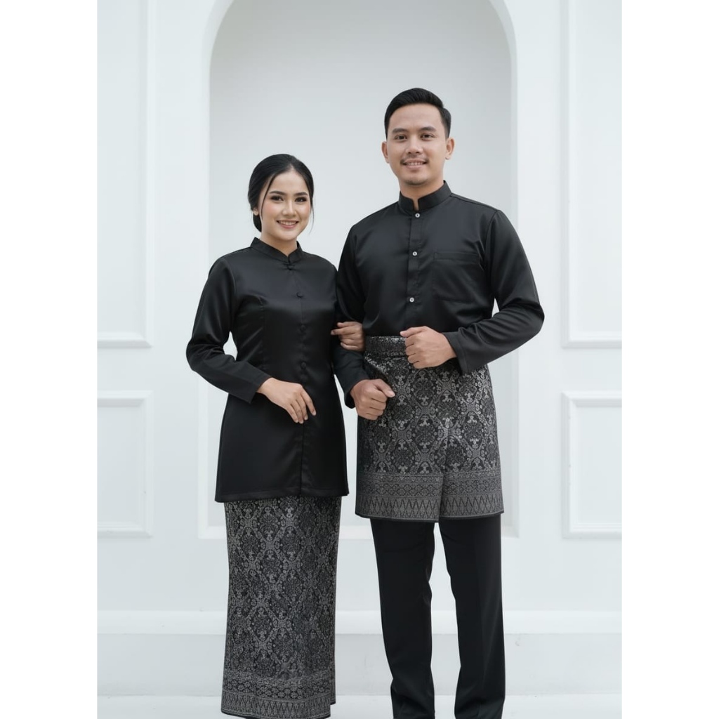 hot product one set baju couple kurung melayu pria teluk belanga premium baju adat malaysia riau