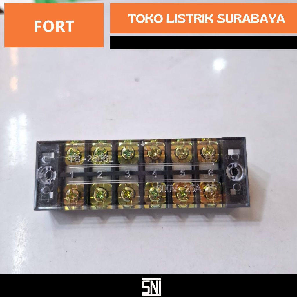 TERMINAL BLOK KABEL TB2506L FORT 600v 25A 6p TERMINAL BLOCKS / TERMINAL BLOK KABEL LISTRIK