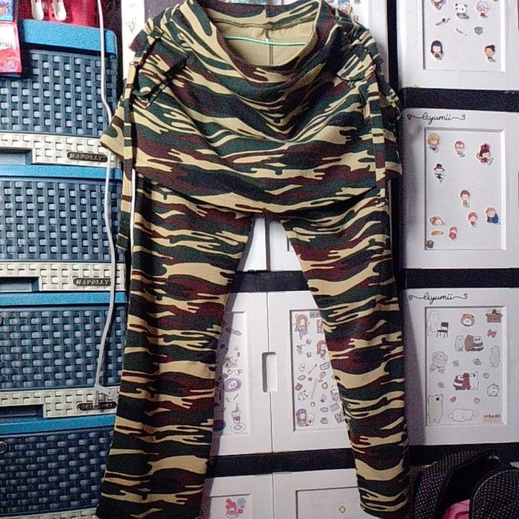 celana senam rok army cargo wanita