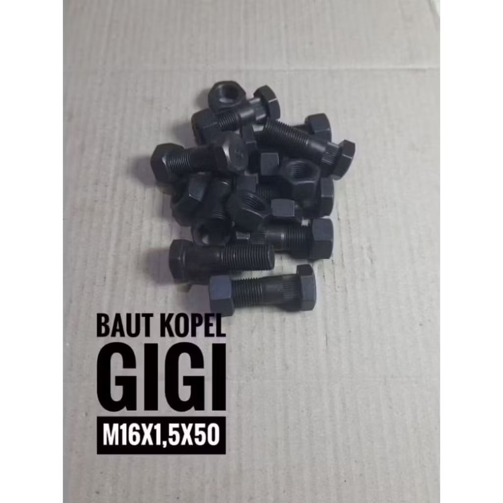 baut kopel mobil GIGI m16x1,5x50 kunci 24 paket (35set)