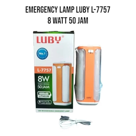 LAMPU EMERGENCY LUBY L- 7757 LAMPU CAS 4 SISI 8WATT TAHAN LAMA 50 JAM