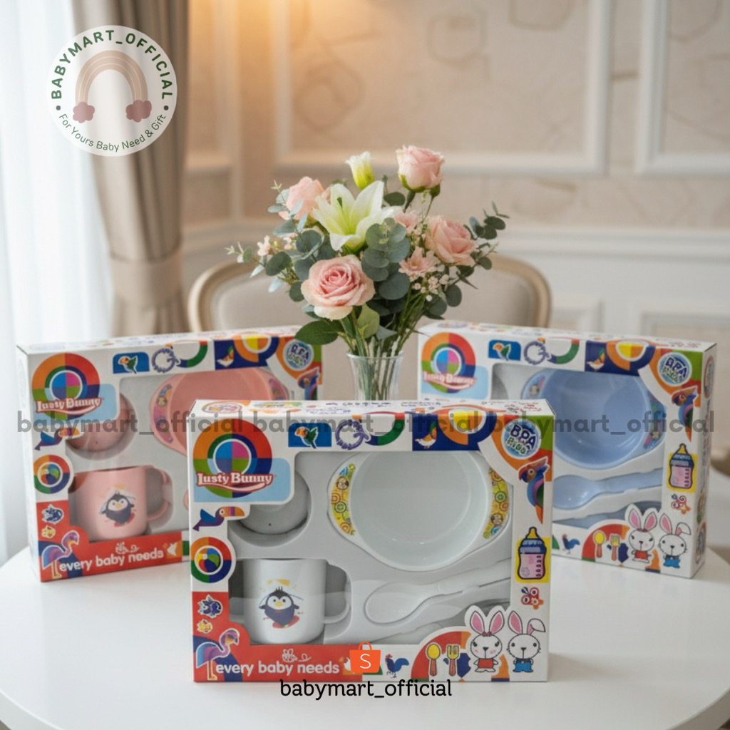 Feeding Set Lusty Bunny/Tempat Makan Bayi/Peralatan Makan Bayi/Lusty Bunny Feeding Set LB-1404