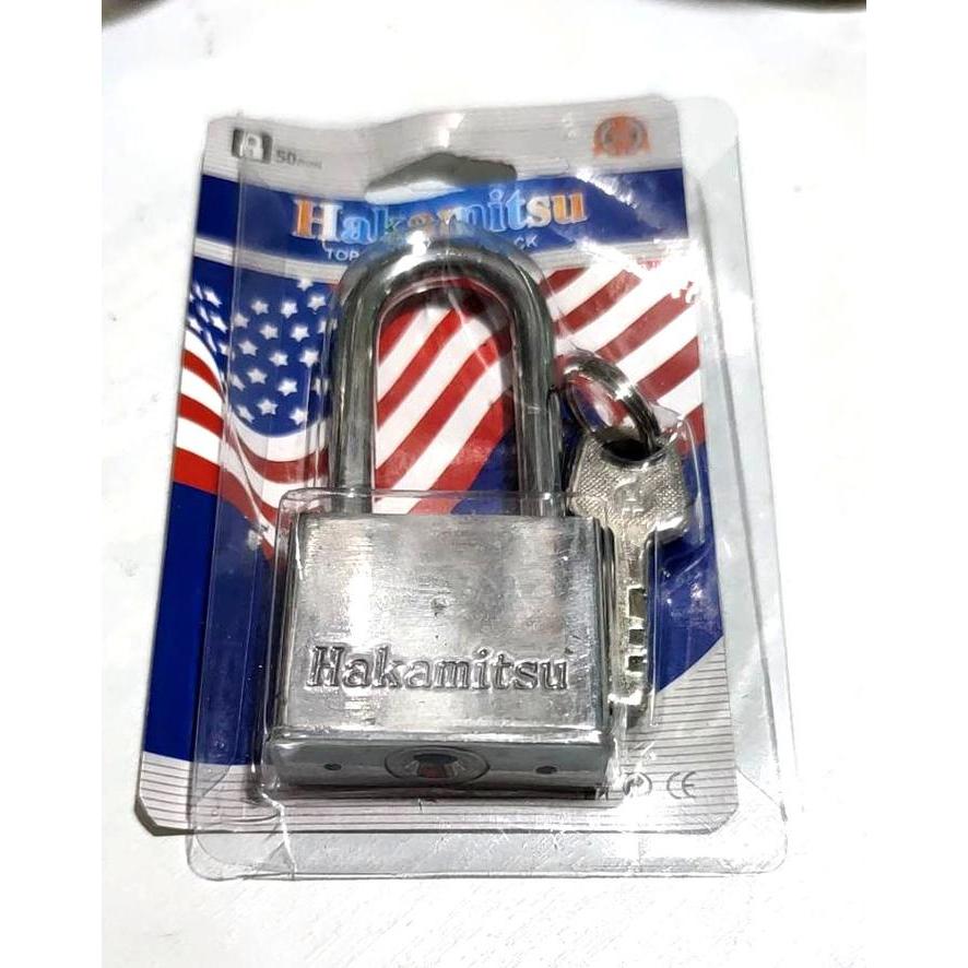 Gembok stainless Hakamitsu leher panjang 30, 40, 50, dan 60mm