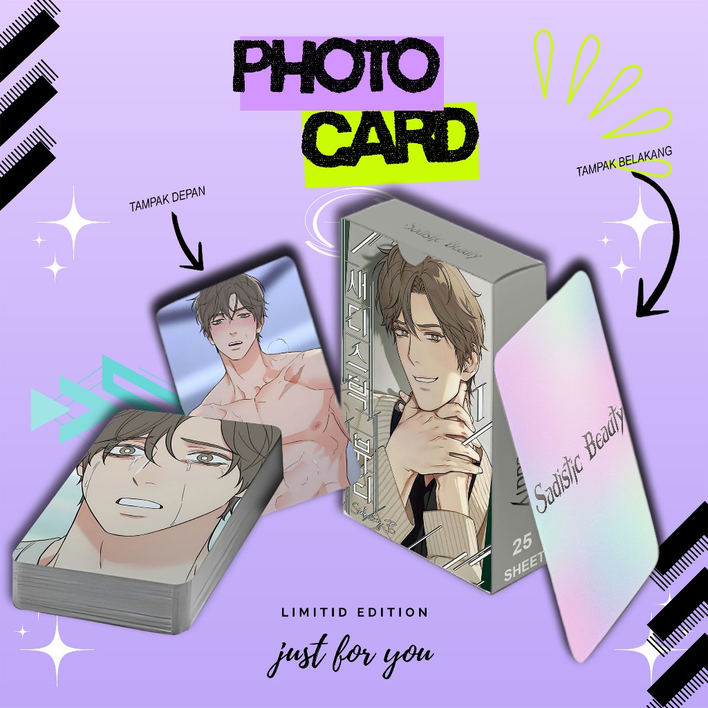 PHOTOCARD SET Cha Wookyung manhwa sadistic beauty PREMIUM 25 SHEET FREE BOX