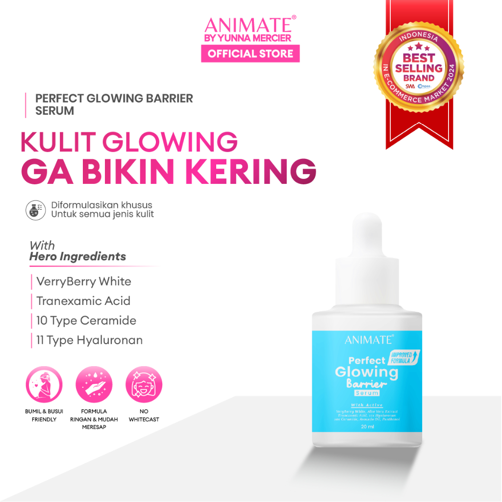 [COD] Animate Perfect Glowing Barrier Serum 20 ml - Serum perawatan wajah mencerahkan skin barrier- 