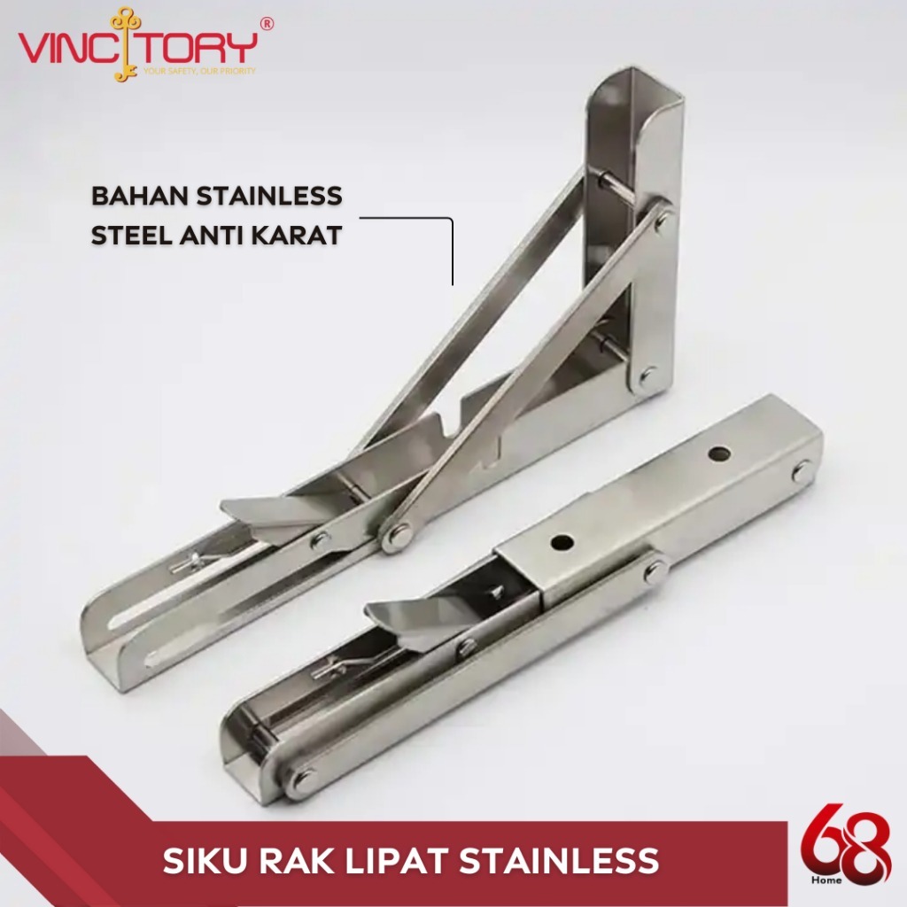 Siku Lipat Meja Rak Dinding Stainless Steel/Siku Penyangga