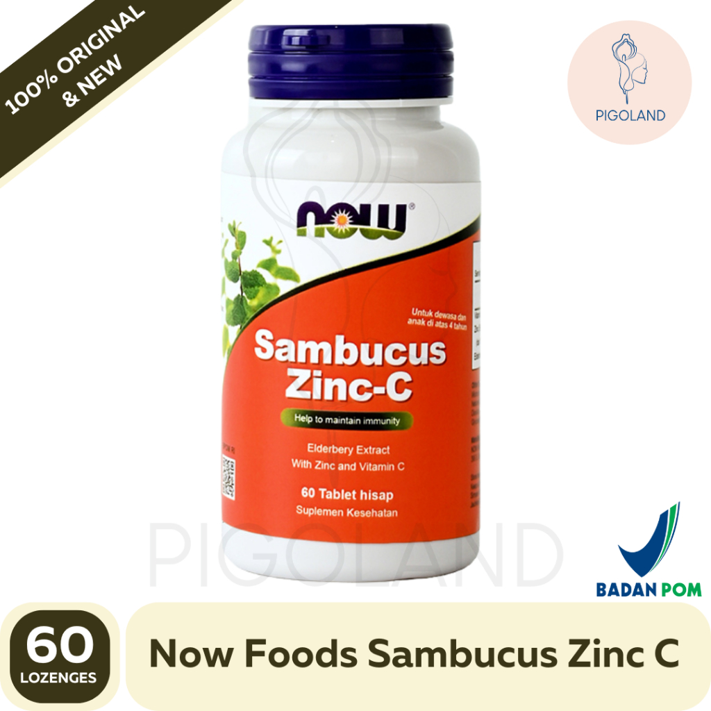 Now Foods Now Food Sambucus Zinc-C Vitamin Anak Immune Support Daya Tahan Tubuh Zinc C 60 Lozenges