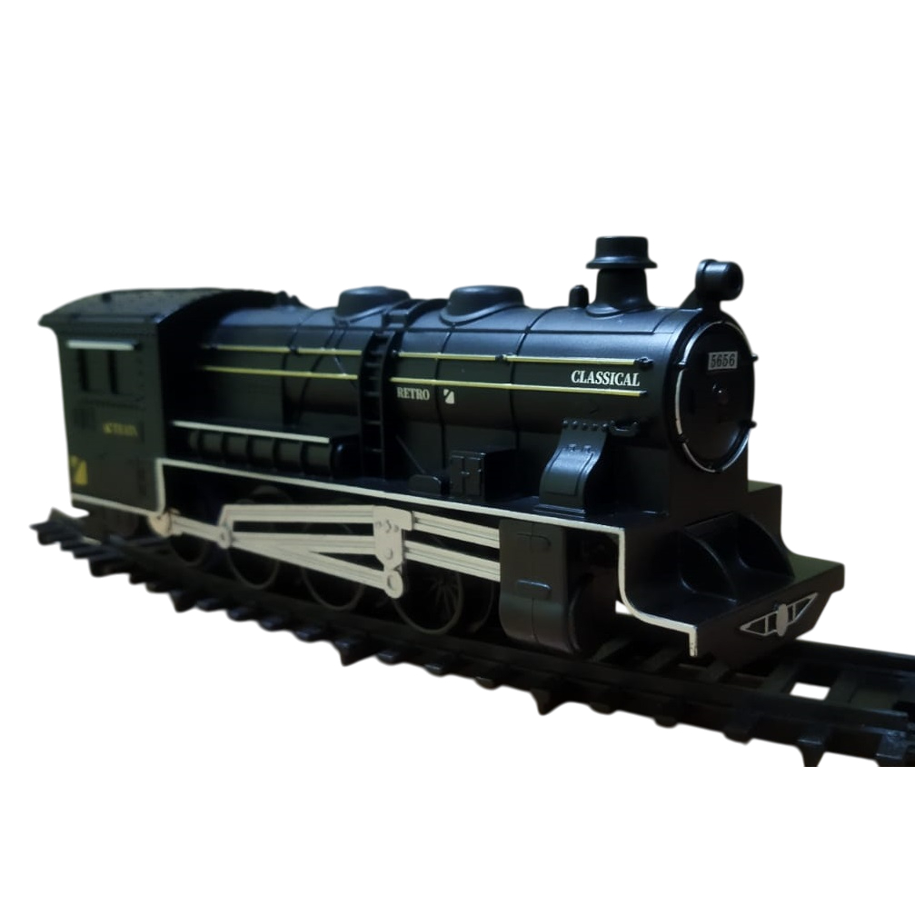 Mainan Lokomotif kereta Api Klasik Fenfa hitam Original