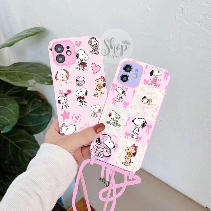 Casing for Type Hp Oppo A16 A54 S Motif Terbaru Snoppy + Tali Panjang  Softcase Kualitas Terbaik Den