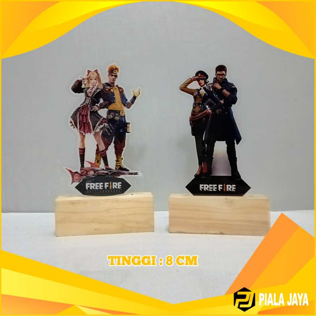 PIALA AKRILIK FREE FIRE TATAKAN KAYU