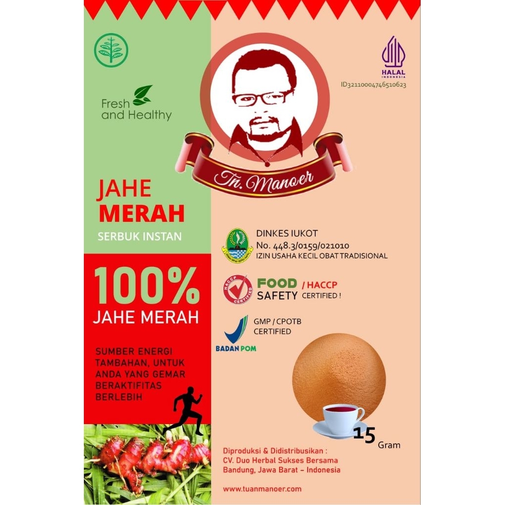 Minuman Herbal Instan Jahe Merah Tn.Manoer