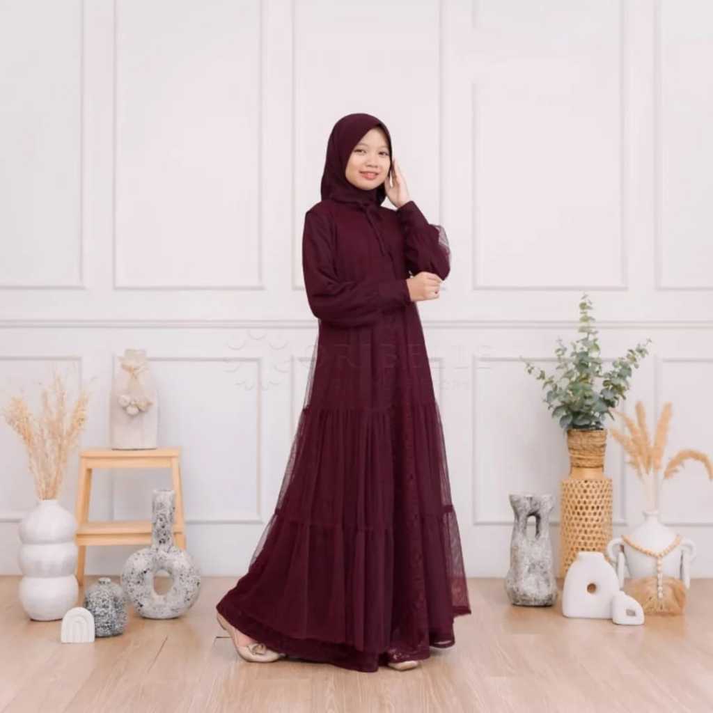 Gamis Anak Alea Kids Velvet Brokat Outer Pesta terbaru 2025 dress kekinian viral kids elegan mewah