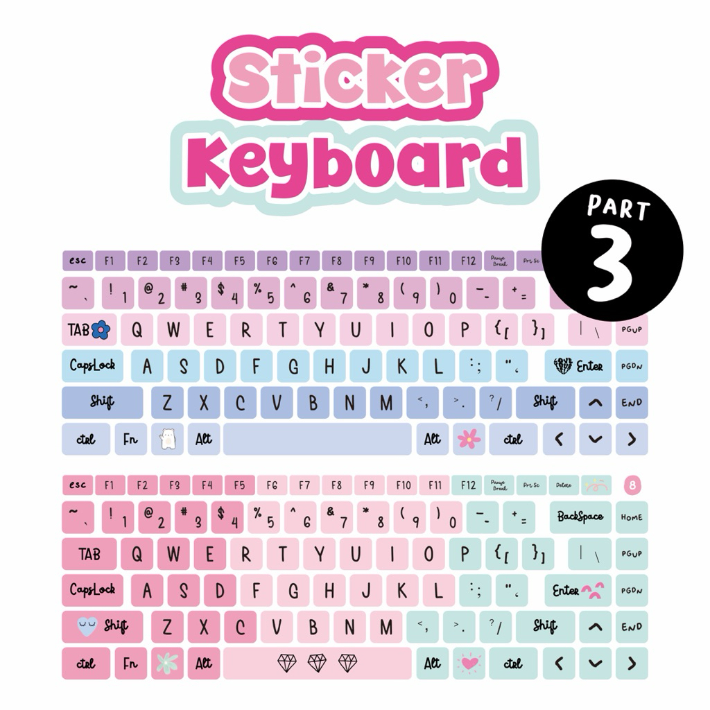 HWL STUDIO - Sticker Keyboard Laptop Komputer Estetik