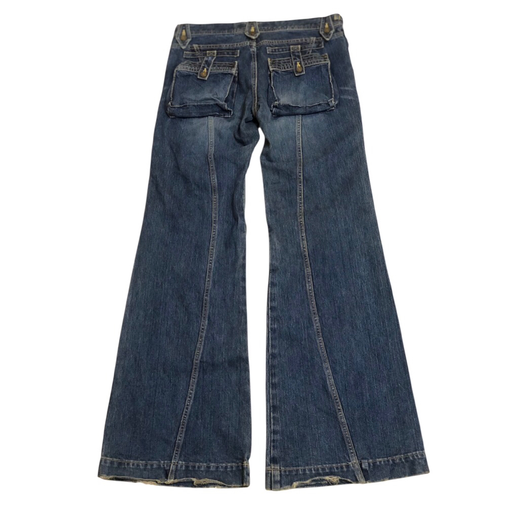 Japanese brand super flare denim pants / japanese hysteric glamour flare / GOA flare pants / tornado