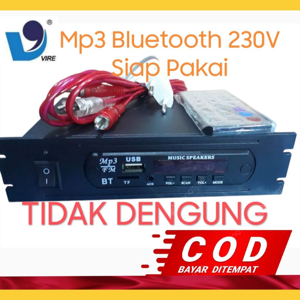 SIAP PAKAI MODUL MP3 BLUETOOTH LANGSUNG LISTRIK 100-230V AC ORIGINAL VIRE LAYAR BIRU