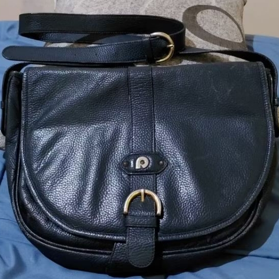 [Preloved] Tas Selempang Wanita Papilon Original – Warna Navy | Shoulder Bag Kulit Sintetis