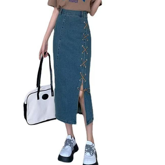 ROK denim wanita 2025 impor /rok jeans panjang import/ / rok celana jeans / rok celana panjang7/9 / 