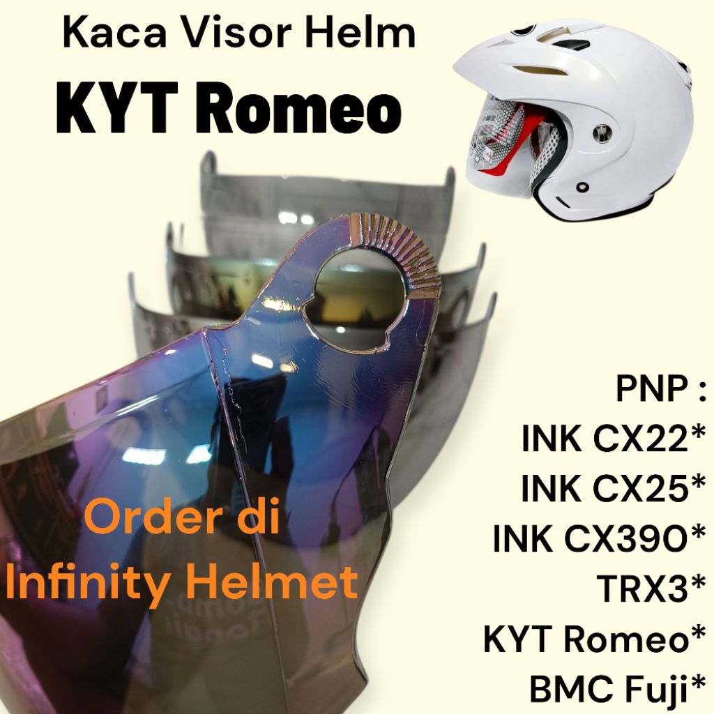 Kaca Visor Helm KYT Romeo Kaca KYT Topi Romeo Kaca Helm KYT Forza
