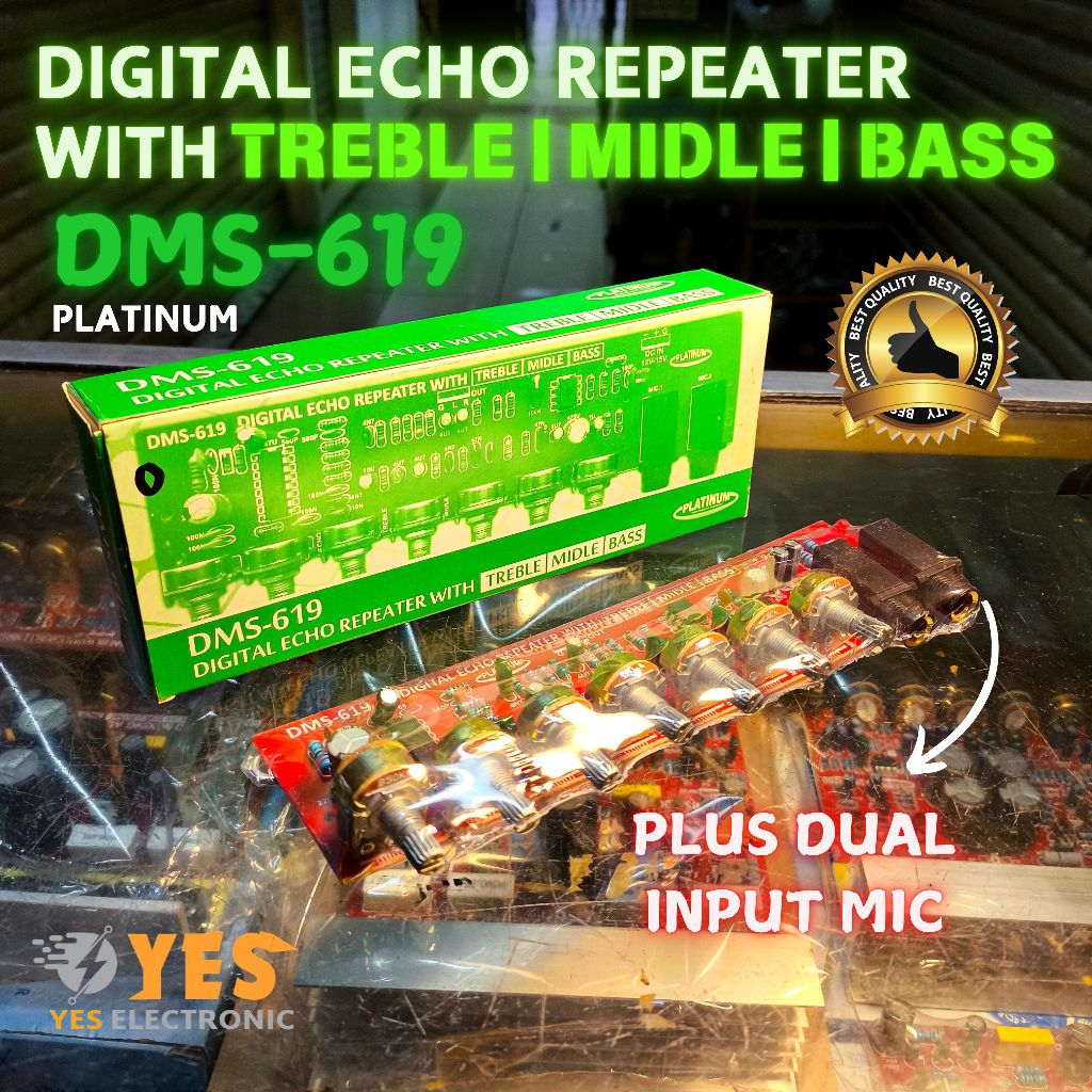KIT DIGITAL ECHO REPEATER WITH TREBLE MIDLE BASS DMS-619 PLATINUM