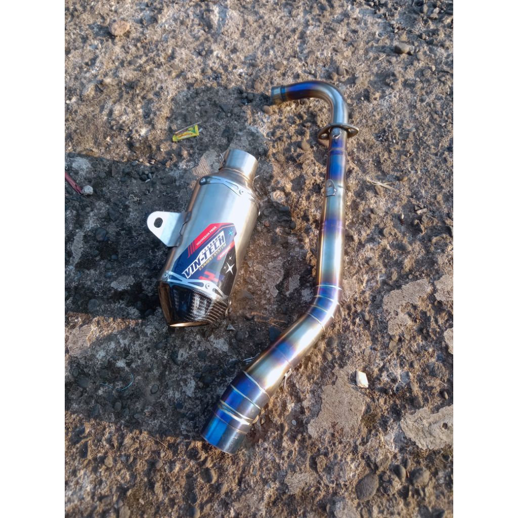 KNALPOT BEBEK GTX RBT LEHER ALA ALA TITANIUM U JUPITER Z 130CC